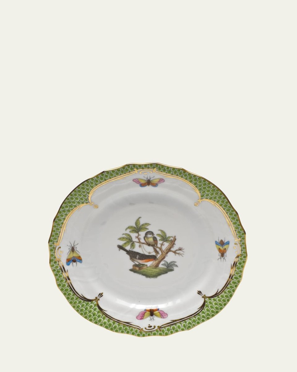 Rothschild Bird Green Motif 2 Bread & Butter Plate
